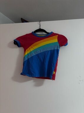 Kids Rainbow Stripe Tee - Blue & Red
